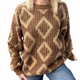 Фотография Свитер женский 25408 brown р.48-56 "Elena&Vika" недорого оптом от прямого поставщика