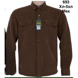 Сорочка чоловіча тепла 693 d.brown р.XL-5XL "WELL" недорого оптом від прямого постачальника