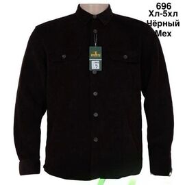 Фотография Рубашка мужская тёплая 696 black р.XL-5XL "WELL" недорого оптом от прямого поставщика