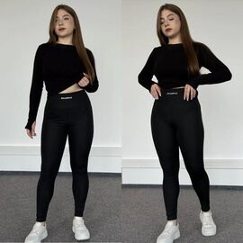 Фотография Лосины женские тёплые 700-1-0 black р.S-XL "VICTORY" недорого оптом от прямого поставщика