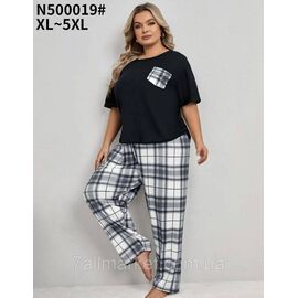 Фотография Пижама женская молодёжная супер-батал р-ры XL-5XL "FLOWER" купить недорого от прямого поставщик