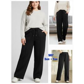 Штани спортивні жіночі теплі 987 black р.3XL-7XL "Hoan" недорого оптом від прямого постачальника