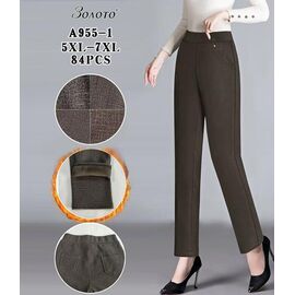 Фотография Штаны женские утеплённые A955-1 mix р.5XL-7XL "Hoan" недорого оптом от прямого поставщика