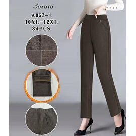 Фотография Штаны женские утеплённые A956-2 mix р.10XL-12XL "Hoan" недорого оптом от прямого поставщика