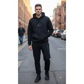 Костюм спортивний чоловічий DL578 black р.48-54 "Delviago" недорого оптом від прямого постачальника