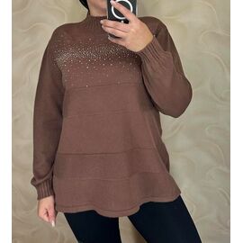 Светр жіночий 24070 brown р.50-56 "PULSE" недорого оптом від прямого постачальника