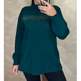 Светр жіночий 24070 d.green р.50-56 "PULSE" недорого оптом від прямого постачальника