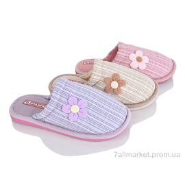 Фотография Тапки женские для дома Весна/осень L1880 mix (12 пар р.36-41) "Elmob" недорого оптом от прямого поставщика