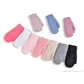 Рукавиці дитячі Зима 6355 mix (12 шт. р.сітка7-10) "KUINH" недорого оптом від прямого постачальника