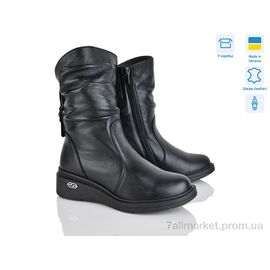 Фотография Ботинки женские стильные зима 911T чорний к. (6 пар р.37-42) "Mona Lisa" недорого оптом от прямого поставщика