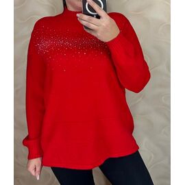 Светр жіночий 24070 red р.50-56 "PULSE" недорого оптом від прямого постачальника