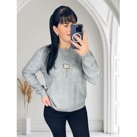 Светр жіночий 25415 grey р.46-50 "PULSE" недорого оптом від прямого постачальника