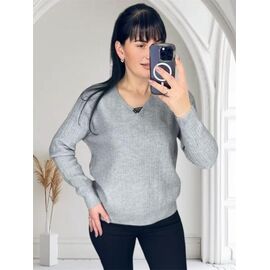 Фотография Свитер женский 25416 grey р.46-50 "PULSE" недорого оптом от прямого поставщика