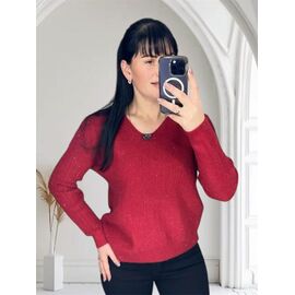 Фотография Свитер женский 25416 wine р.46-50 "PULSE" недорого оптом от прямого поставщика