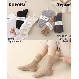 Фотография Носки женские тёплые B2201-2 mix р.36-41 "Корона" недорого оптом от прямого поставщика