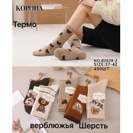 Фотография Носки женские тёплые B2639-2 mix р.37-42 "Корона" недорого оптом от прямого поставщика