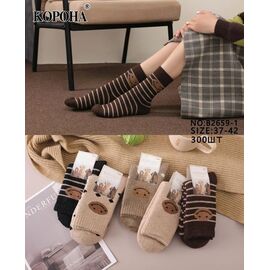 Фотография Носки женские тёплые B2659-1 mix р.37-42 "Корона" недорого оптом от прямого поставщика