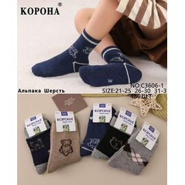Фотография Носки детские тёплые на мальчика C3606-1 mix р.31-35 "Корона" недорого оптом от прямого поставщика