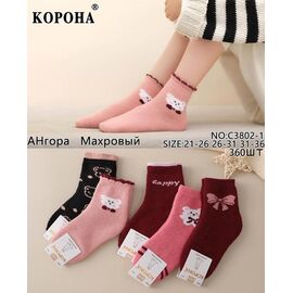 Шкарпетки дитячі теплі на дівчинку C3802-1 mix р.31-36 "Корона" недорого оптом від прямого постачальника
