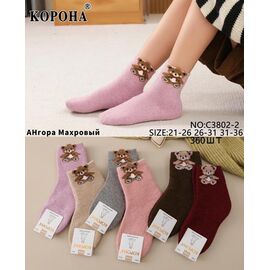 Шкарпетки дитячі теплі на дівчинку C3802-2 mix р.21-26 "Корона" недорого оптом від прямого постачальника
