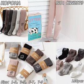 Фотография Колготы детские тёплые на девочку KW3379 mix р.3-5 "Корона" недорого оптом от прямого поставщика