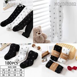 Колготи дитячі теплі на дівчинку KW3382 mix р.1-3 "Корона" недорого оптом від прямого постачальника