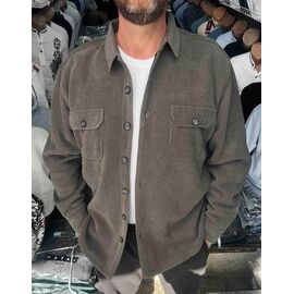 Сорочка чоловіча тепла 56769 grey р.XL-5XL "TURHAN" недорого оптом від прямого постачальника