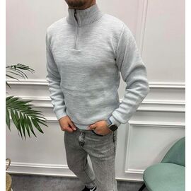 Фотография Свитер мужской 56869 l.grey р.L-2XL "TURHAN" недорого оптом от прямого поставщика