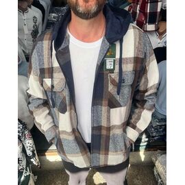 Сорочка чоловіча тепла A691 brown р.XL-5XL "TURHAN" недорого оптом від прямого постачальника