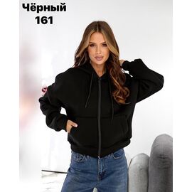 Фотография Кофта спортивная женская тёплая 161 black р.42-50 "SVITANOK" недорого оптом от прямого поставщика