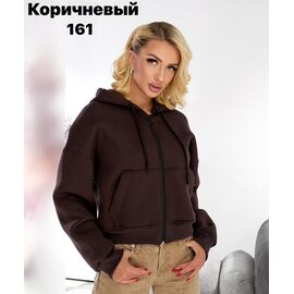 Фотография Кофта спортивная женская тёплая 161 brown р.42-50 "SVITANOK" недорого оптом от прямого поставщика