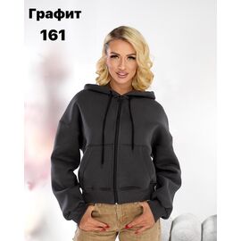 Фотография Кофта спортивная женская тёплая 161 d.grey р.42-50 "SVITANOK" недорого оптом от прямого поставщика