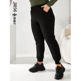 Фотография Штаны спортивные женские тёплые 3056 black р.50-58 "SVITANOK" недорого оптом от прямого поставщика