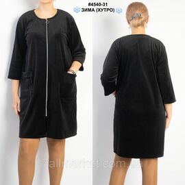 Халат жіночий на блискавці велюр на хутрі напівбатал 48,50,52 (3кв) "NOWEMBER"