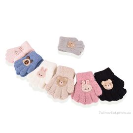 Фотография Перчатки для детей Зима 5201 (тедди) mix (12 шт. р.сетка 1-3) "TUZZI" недорого оптом от прямого поставщика