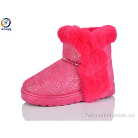 Уггі дитячі утеплені Зима 2216A fuchsia (7 пар р.33-35) "Леопард" недорого оптом від прямого постачальника