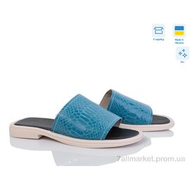 Шльопанці жіночі полегшені Літо 034 блакитний лак (6 пар р.36-40) "Мрія" недорого оптом від прямого постачальника
