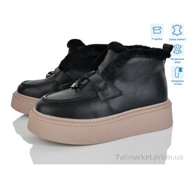 Черевики жіночі стильні Зима 4256-V107-B (6 пар р.36-41) "Мир" недорого оптом від прямого постачальника