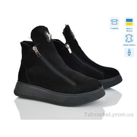 Фотография Ботинки женские стильные зима 019 чорний з. (6 пар р.36-40) "Мрія" недорого оптом от прямого поставщика