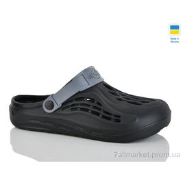 Фотография Кроксы мужские легкие Лето СМ129 чор-сір. (8 пар р.41-45) "DeMur" недорого оптом от прямого поставщика