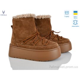 Фотография Ботинки женские стильные зима 27406-5 рудий (camel) з. (6 пар р.36-41) "Viscala" недорого оптом от прямого поставщика