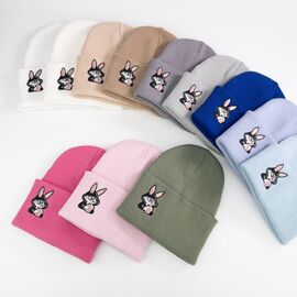 Фотография Шапка детская зимняя унисекс CN1849 mix р.52-58 "SELFI" недорого оптом от прямого поставщика