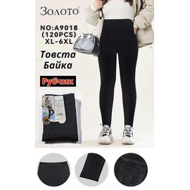 Фотография Лосины женские тёплые A9018 black р.XL-6XL "JEANS KIDS" недорого оптом от прямого поставщика