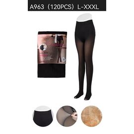 Фотография Колготы тёплые женские A963 black р.L-3XL "JEANS KIDS" недорого оптом от прямого поставщика