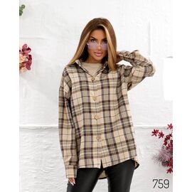 Фотография Рубашка женская 759 beige р.42-56 "DORA" недорого оптом от прямого поставщика