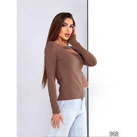 Фотография Свитер женский 968 l.brown р.42-48 "DORA" недорого оптом от прямого поставщика
