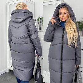 Куртка жіноча зимова 1099 grey р.50-60 "Seven Zikina" недорого оптом від прямого постачальника