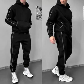 Фотография Костюм спортивный мужской 1353 black р.46-60 "Seven Zikina" недорого оптом от прямого поставщика