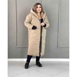 Пальто зимове жіноче 901 beige р.50-60 "Seven Zikina" недорого оптом від прямого постачальника