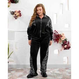 Фотография Костюм спортивный женский тёплый 936 black-grey р.48-62 "Seven Zikina" недорого оптом от прямого поставщика